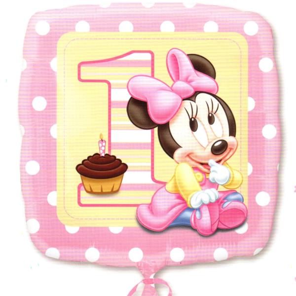PALLONE 18'' 1° COMPLEANNO BABY MINNIE